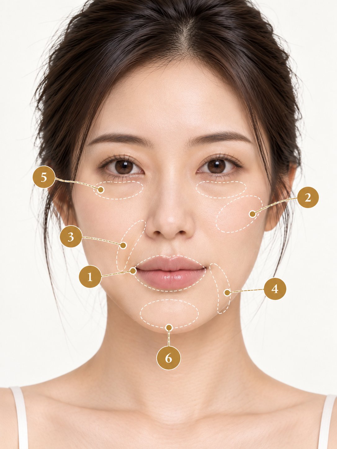 JUVÉDERM® 喬雅登 適用施打部位：唇部、蘋果肌、法令紋、木偶紋、淚溝、下巴